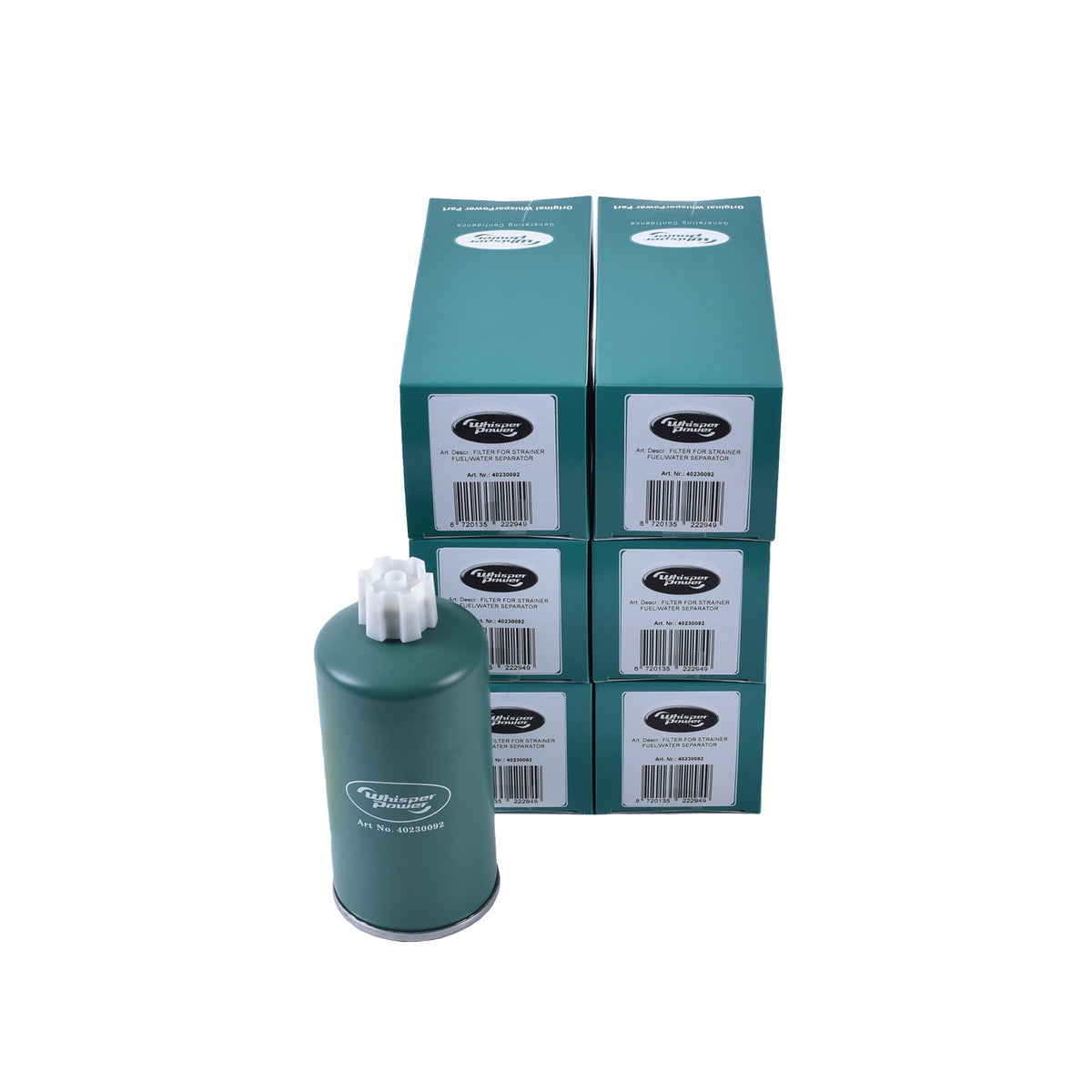 WhisperPower kütuse-/veeseparaatori filter, 6 tk pakk – 40280092