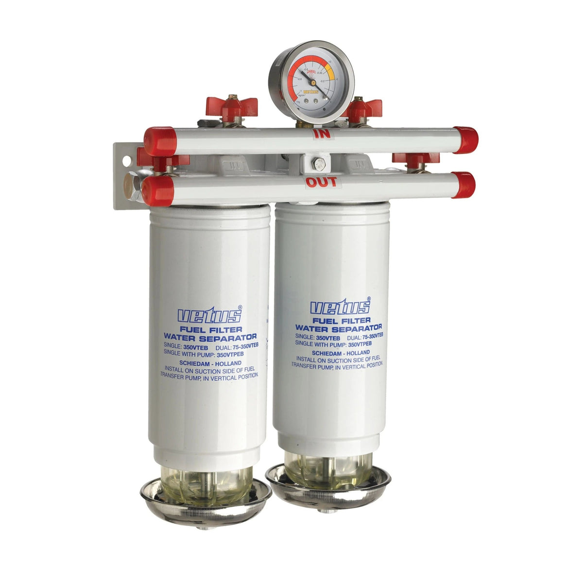 Vetus vandens separatorius / kuro filtras CE/ABYC, dvigubas, 10 mikronų, max 800 l/h – 75350VTEB