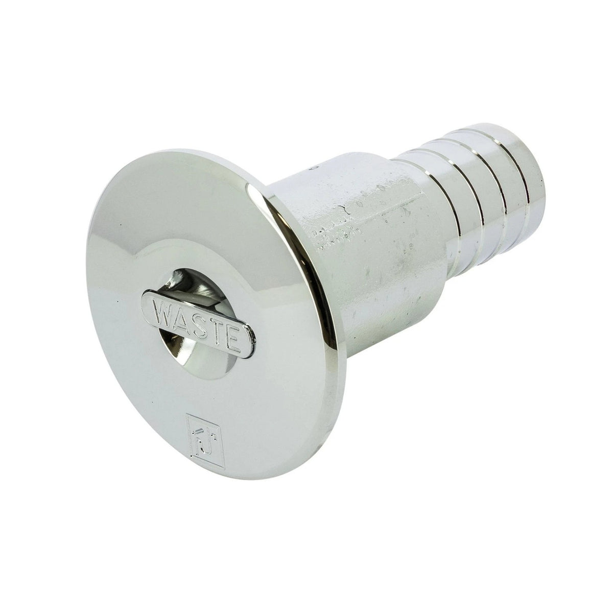 Vetus chromuota denio pralaida nuotekų išsiurbimui „WC“, žarnai Ø 38 mm, G1½" sriegis, dangtelis Ø 85 mm, L = 120 mm – CAPWC38
