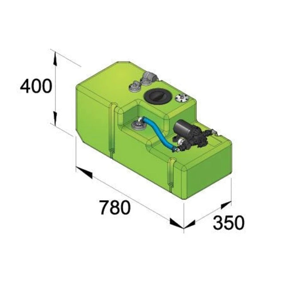 Vetus geriamojo vandens bako sistema „Comfort“ 61 l, 12 V, komplektas su siurbliu ir jungtimis – DWSC06112