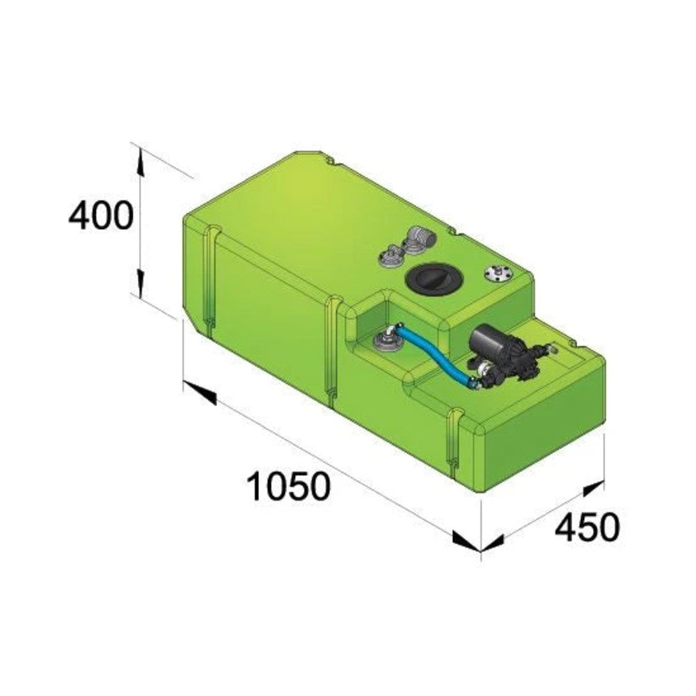 Vetus geriamojo vandens bako sistema „Comfort“ 120 l, 12 V, komplektas su siurbliu ir jungtimis – DWSC12012