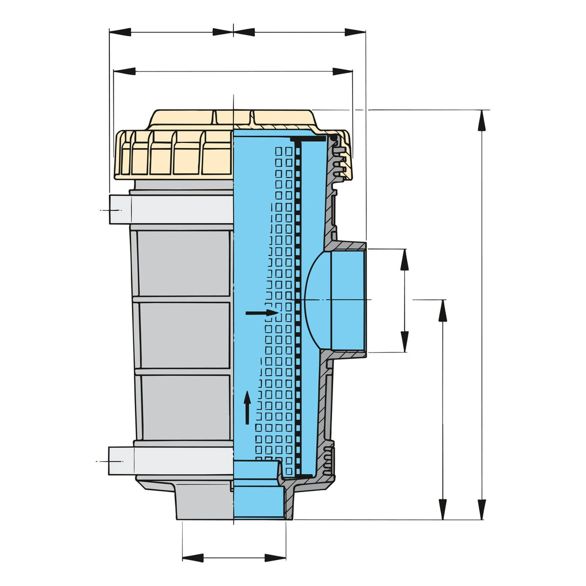 Vetus jahutusvee filter tüüp 1320, keere G2, voolikuühendus Ø 50 mm – FTR132050