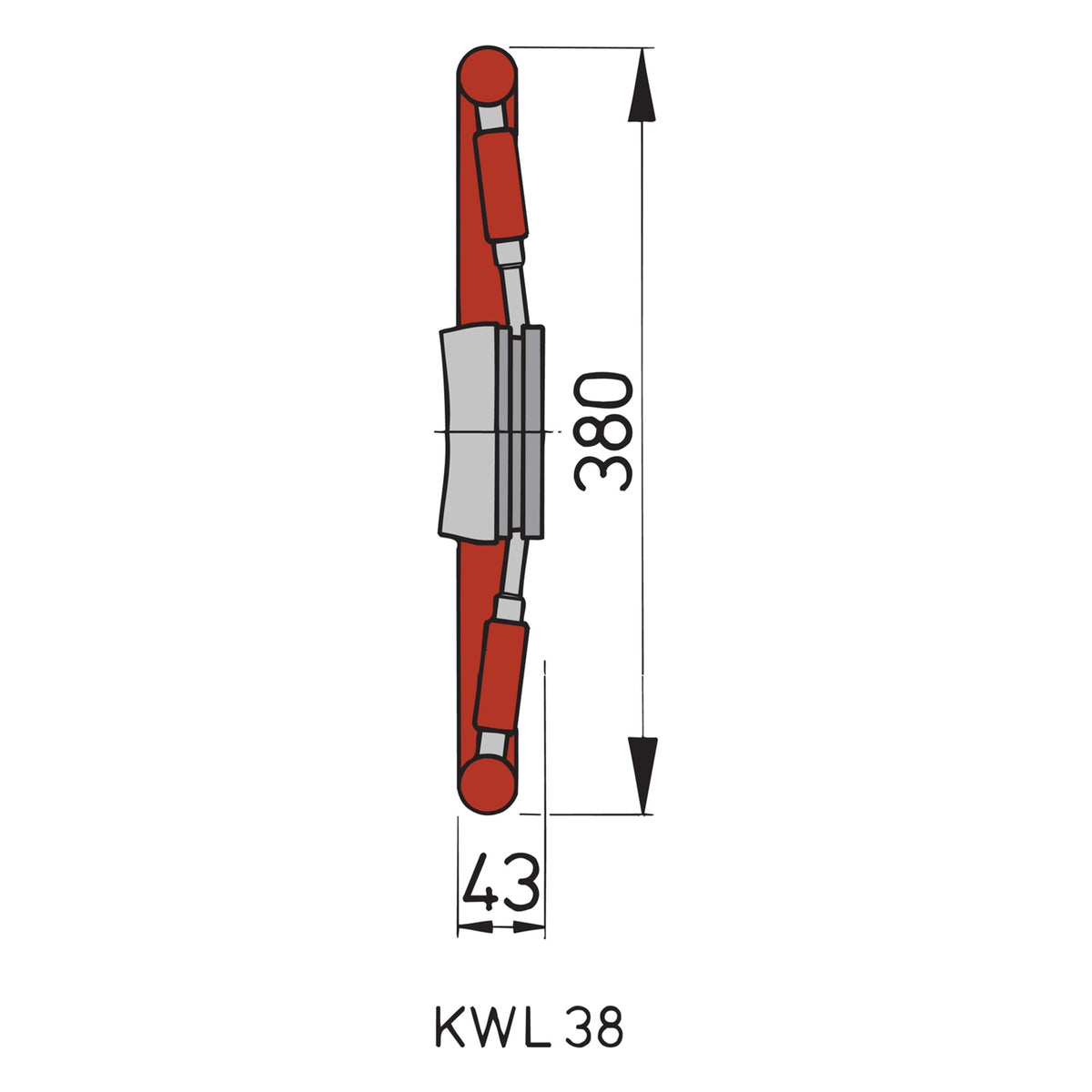 Vetus vairaratis KW38 su raudonmedžio ratlankiu, Ø 380 mm – KW38
