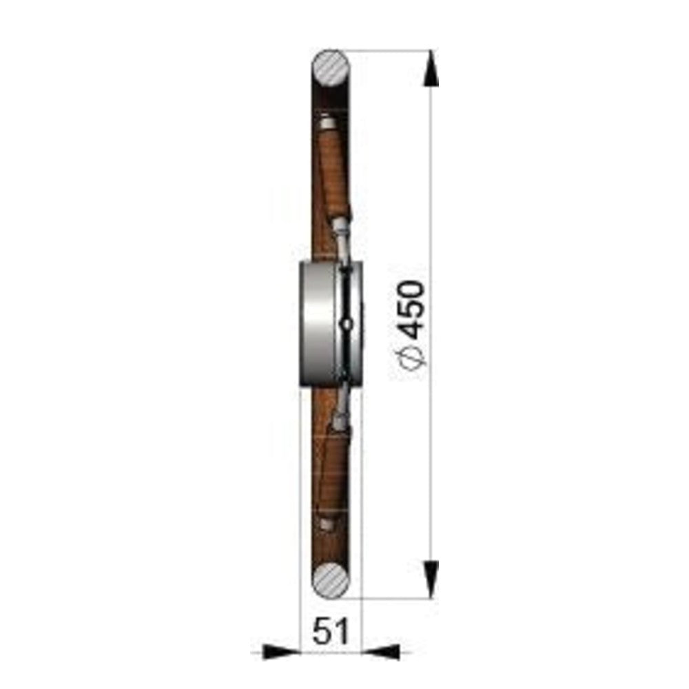 Vetus vairaratis KWL45 su raudonmedžio ratlankiu ir stipinais, Ø 450 mm – KWL45