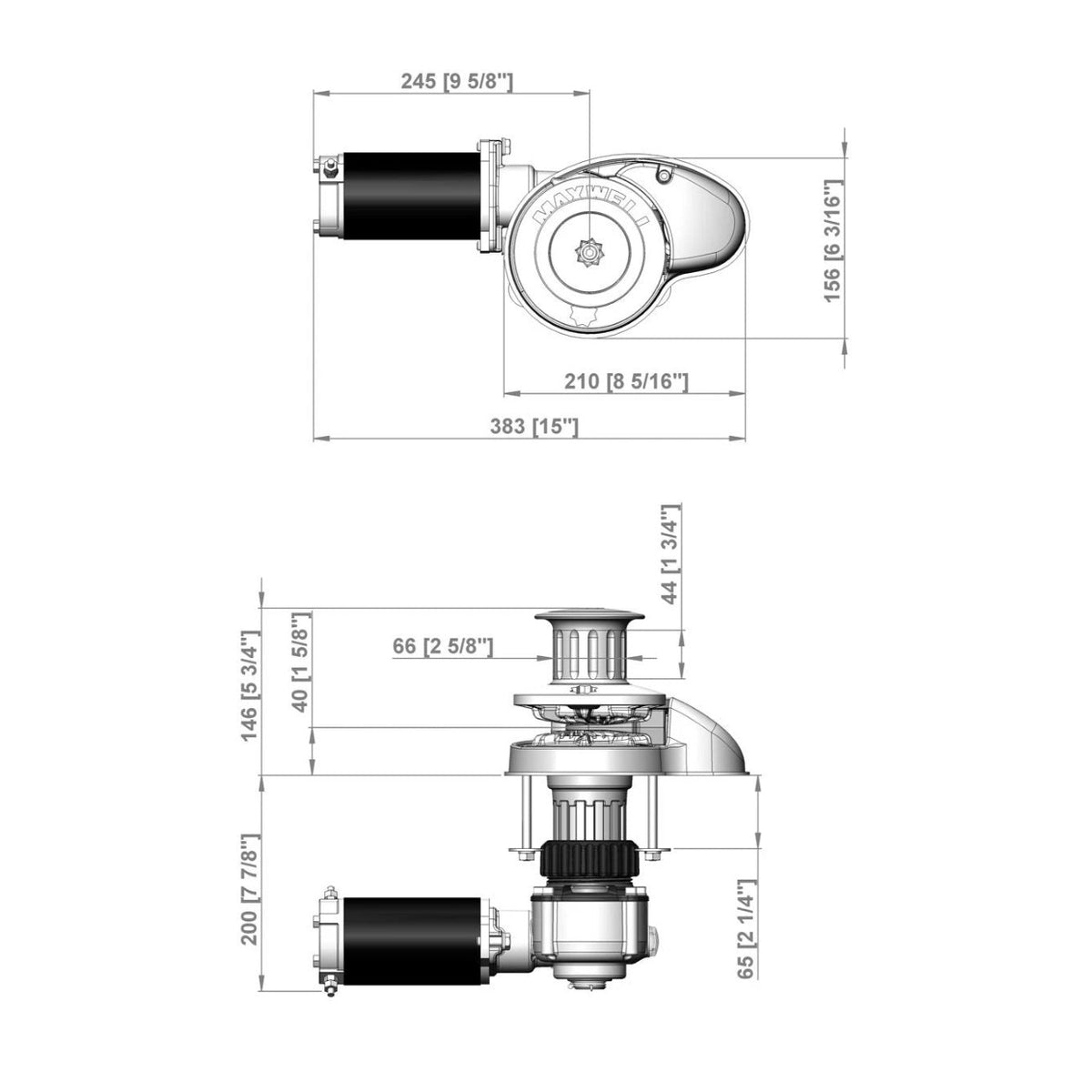 Maxwell vertikali inkaro gervė RC8-8, 12 V, 1000 W, 165TDC CW grandinės žvaigždutė + būgnas – P102564
