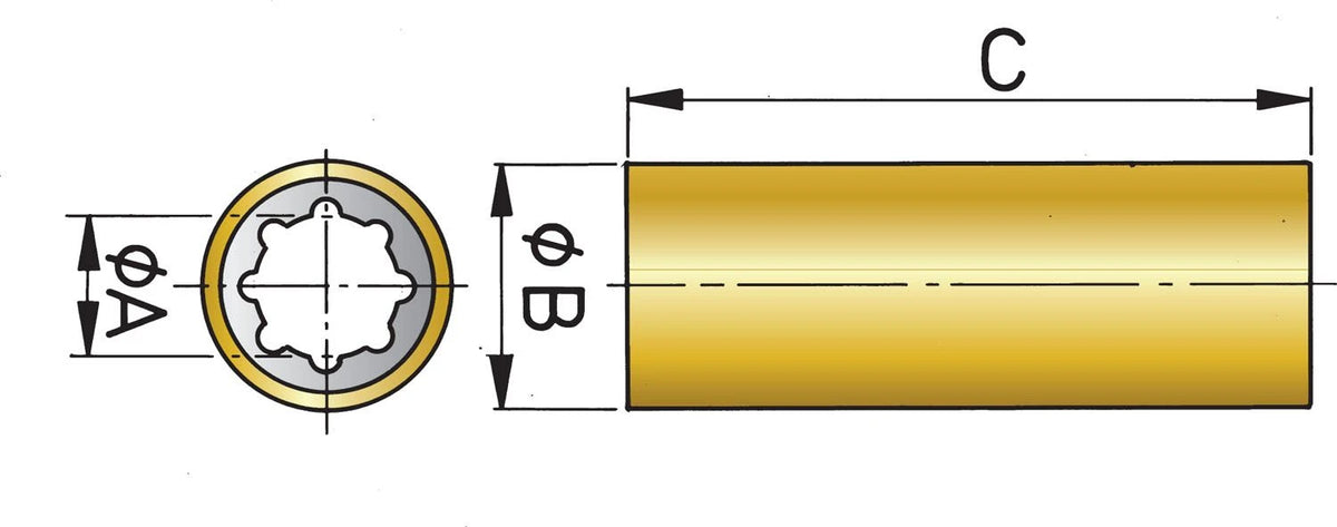 Vetus veleno guolis Ø 35 mm, su žalvariniu korpusu, ilgis 140 mm – nuotrauka 2