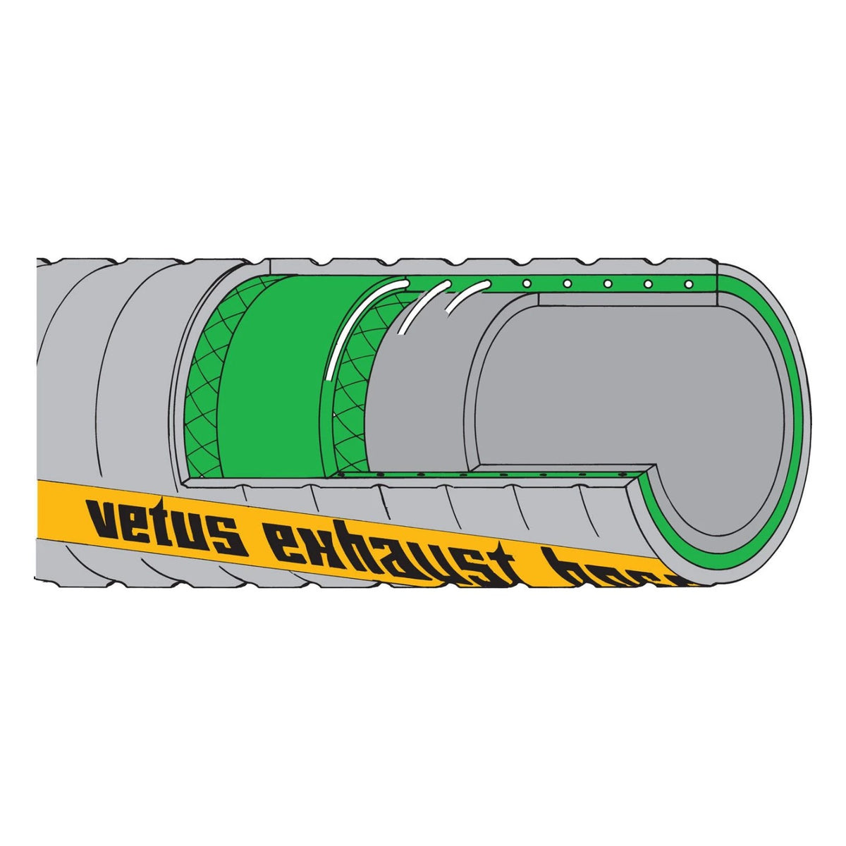 Vetus guminė išmetimo žarna, vidinis skersmuo Ø 65 mm, ritinys 20 m (kaina už metrą) – SLANG65R