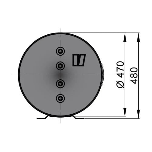 Vetus vandens šildytuvas su dviem šilumokaičiais, 75 l, su montavimo rinkiniu ir 230 V / 1500 W kaitinimo elementu – WHT075