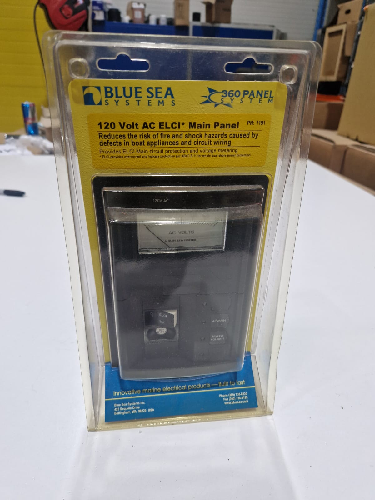 Blue Sea 120 V AC ELCI pagrindinis skydelis
