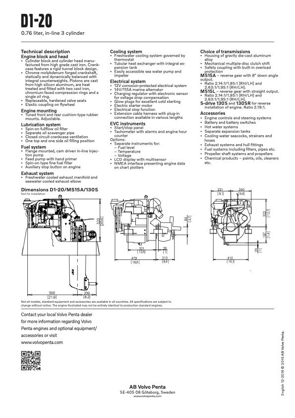 Volvo Penta D1-20/130S parodinis variklis – nuotrauka 3