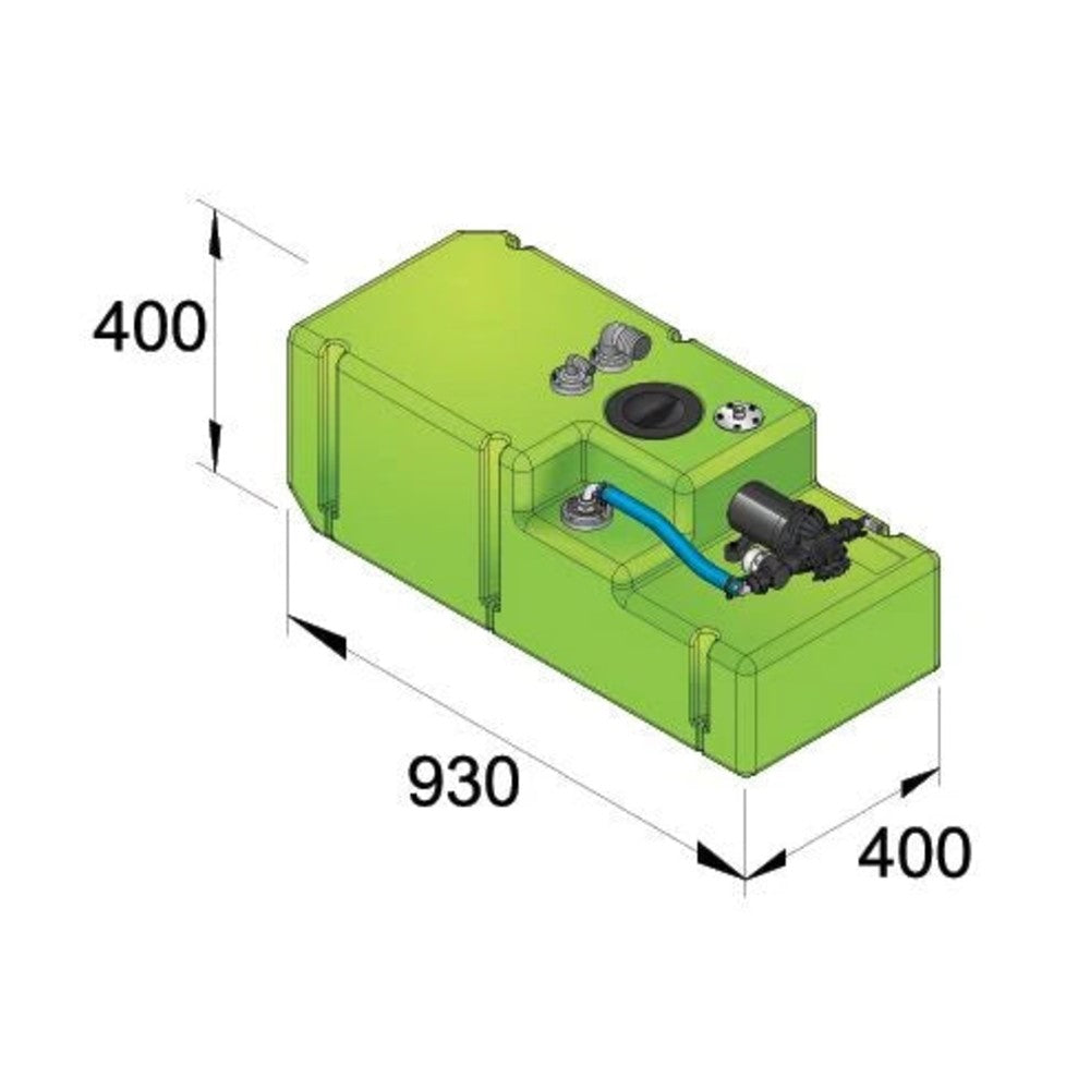 Vetus geriamojo vandens bako sistema „Comfort“ 88 l, 24 V, komplektas su siurbliu ir jungtimis – DWSC08824