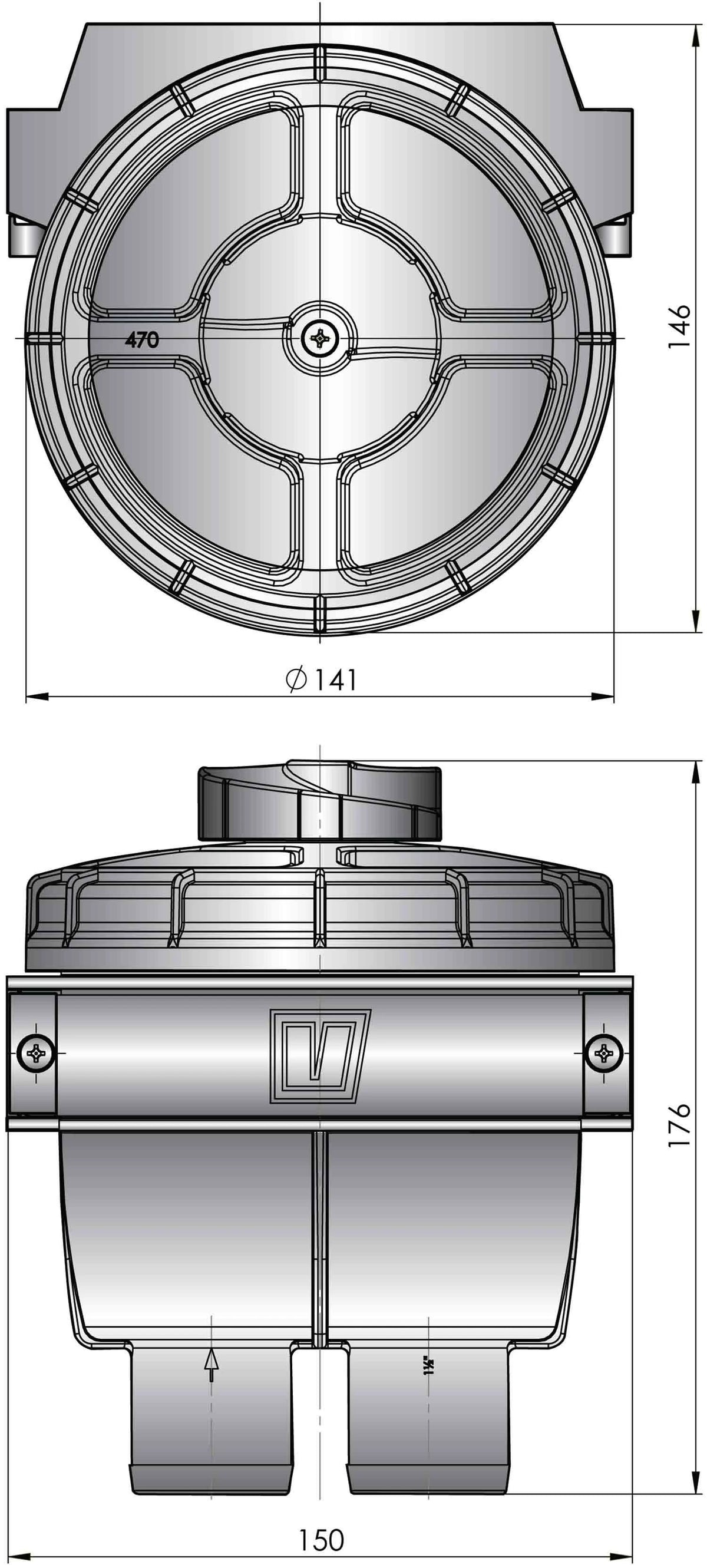 Vetus aušinimo vandens filtras FTR470, žarnai Ø 38 mm – nuotrauka 2