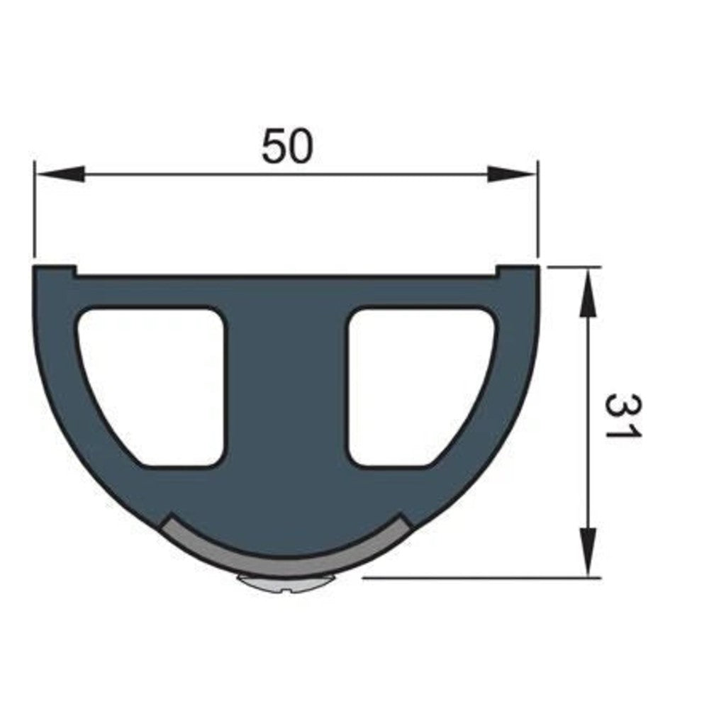 Vetus vinilinė apsauginė juosta, tamsiai pilka, HARO5S 50 x 34 mm, be įdėklo, ritinys 20 m (kaina už metrą) – HARO5S