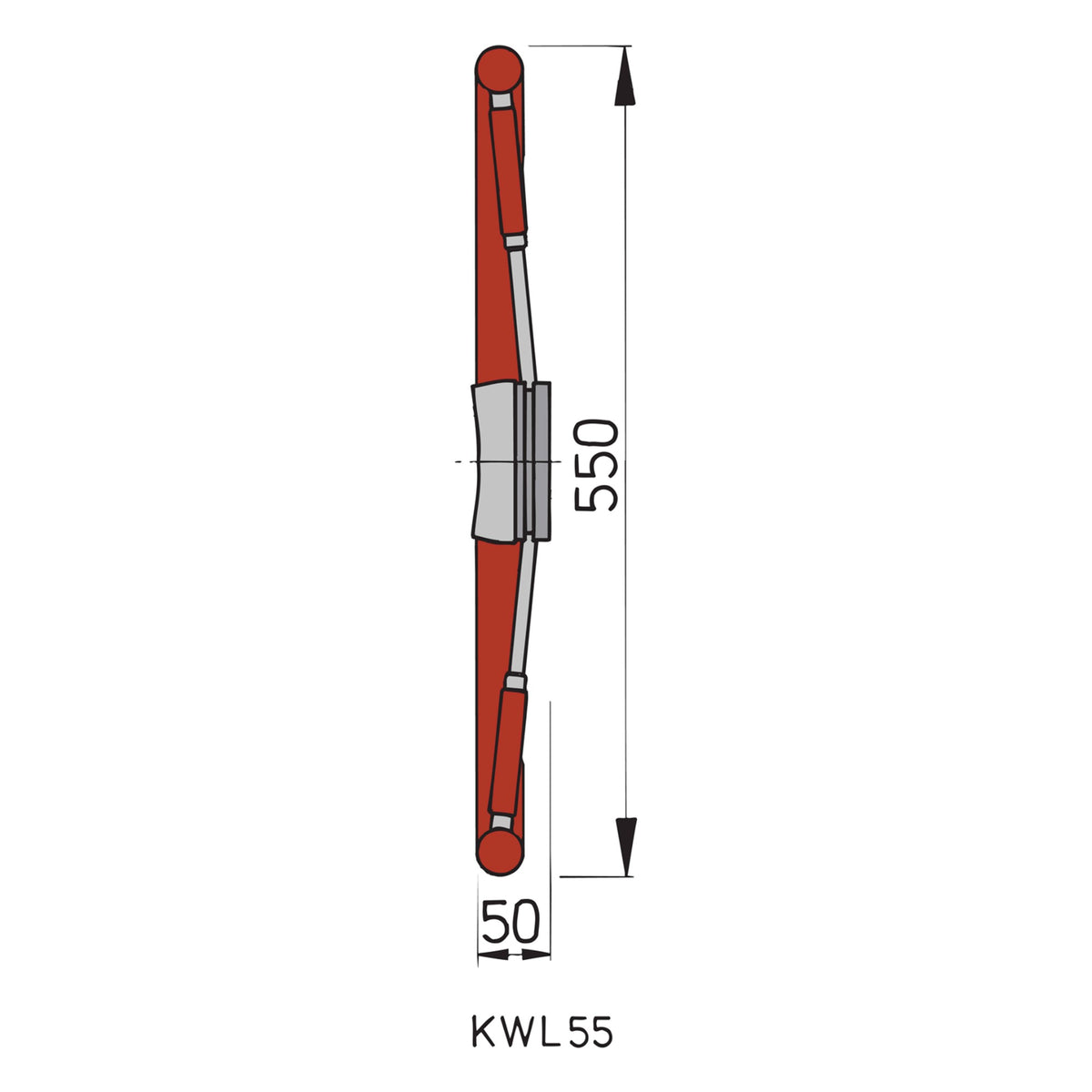 Vetus vairaratis KW55 su raudonmedžio ratlankiu, Ø 550 mm – KW55