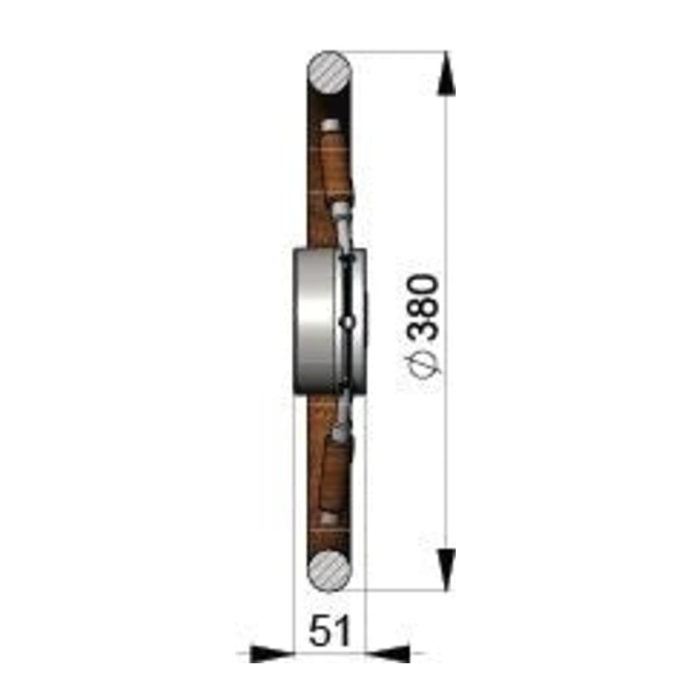 Vetus vairaratis KWL38 su raudonmedžio ratlankiu ir stipinais, Ø 380 mm – KWL38