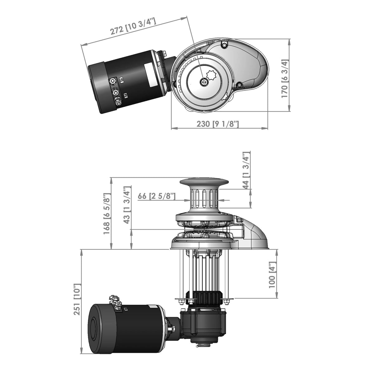 Maxwell vertikaalne ankruvints RC10-10, 12 V, 1200 W, 100TDC CW ketiratas + spill – P102577