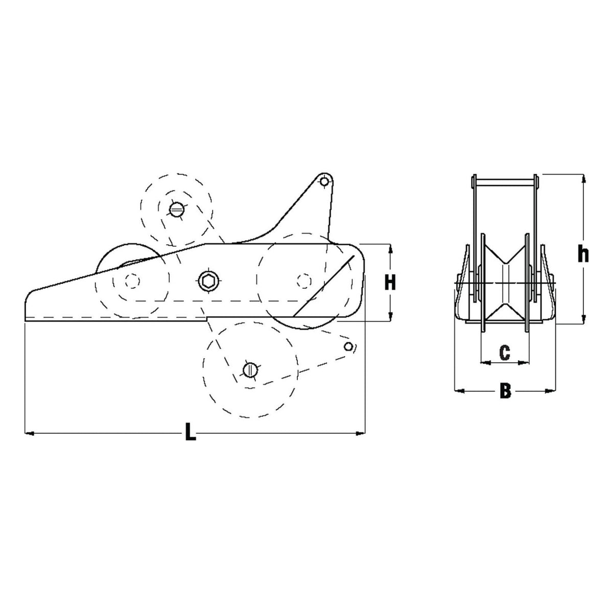 Maxwell priekinis ritinėlis su vyriais Nr. 2, inkaro linijai su iki 13 mm (1/2") grandine – P104331