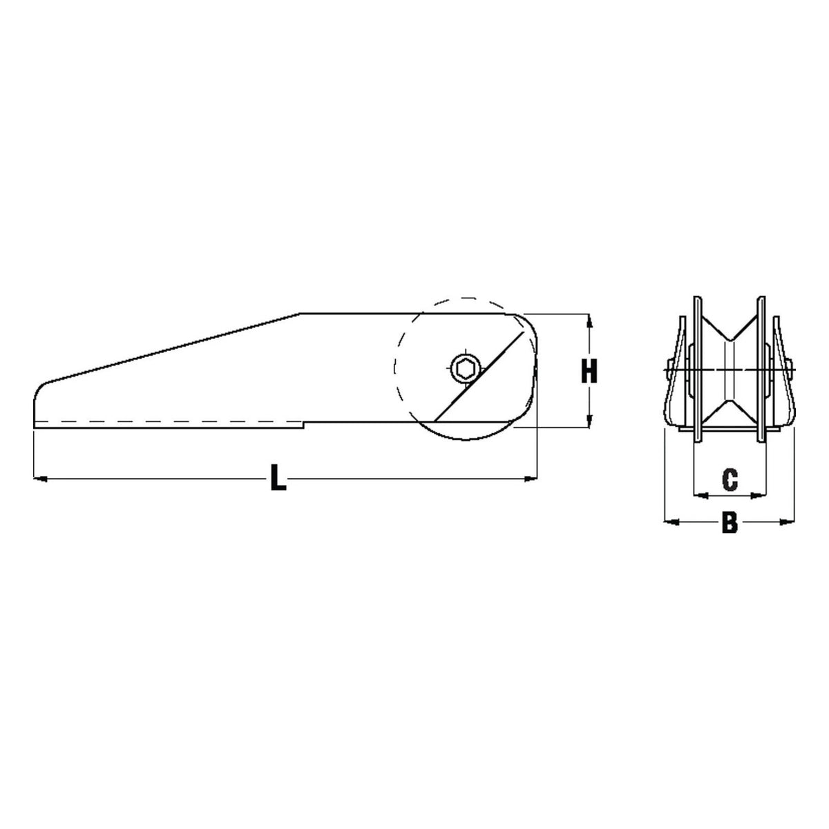 Maxwell fiksuotas priekinis ritinėlis Nr. 2, inkaro linijai su iki 8 mm (5/16") grandine – P104333