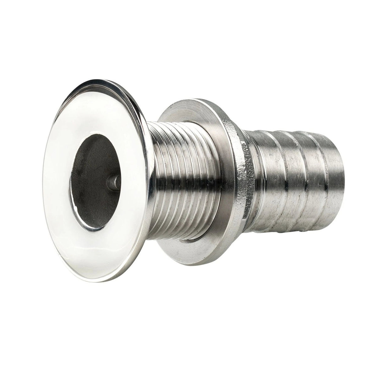 Vetus korpuso pralaida, nerūdijantis plienas, su paviršiumi lygus flanšas, poliruotas, G3/4", žarnos jungtis Ø 22 mm – QG05ME-22