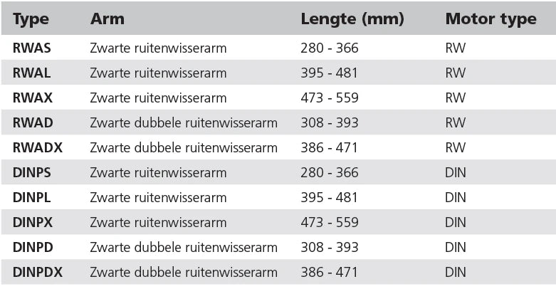 Vetus valytuvo svirtis, juoda, L 473–559 mm, RWS varikliams – nuotrauka 2