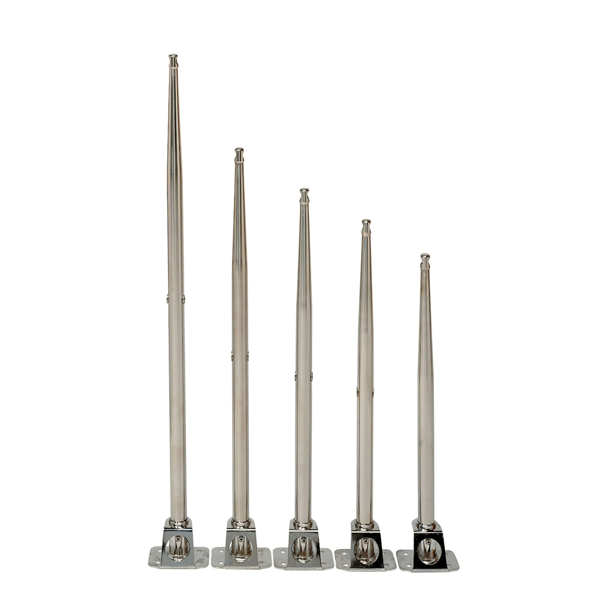 Vetus turėklo stovas, ilgis 750 mm, Ø 25 mm, 2 troso angos (375 / 740 mm) – STANCH75