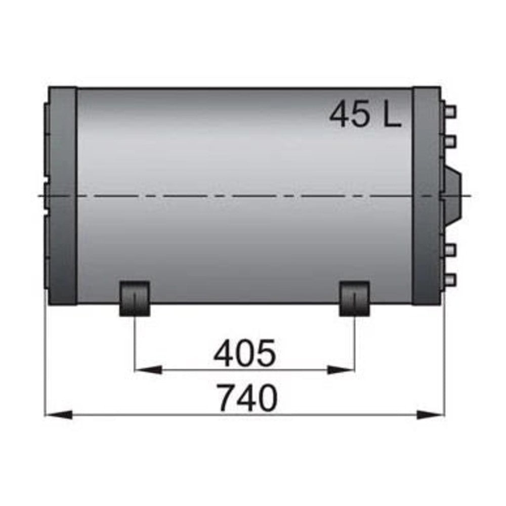 Vetus dvigubų sienelių vandens šildytuvas, 45 l, su montavimo rinkiniu ir 230 V / 1500 W kaitinimo elementu – WHD045