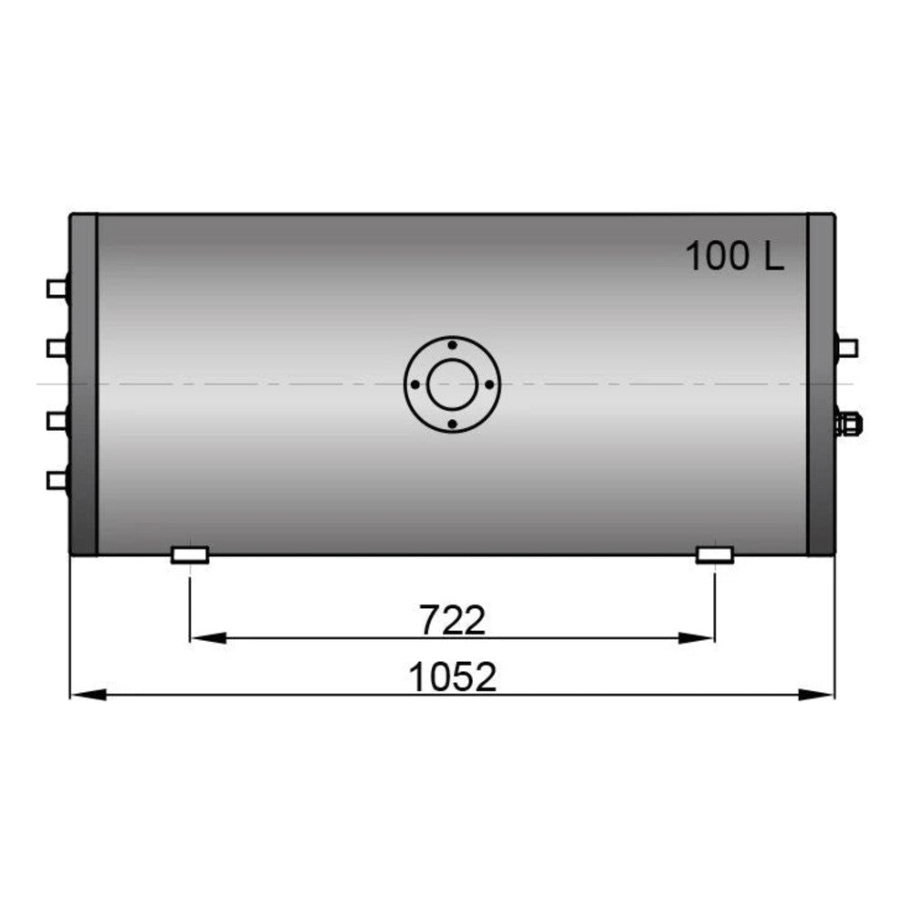 Vetus vandens šildytuvas su dviem šilumokaičiais, 100 l, su montavimo rinkiniu ir 230 V / 1500 W kaitinimo elementu – WHT100