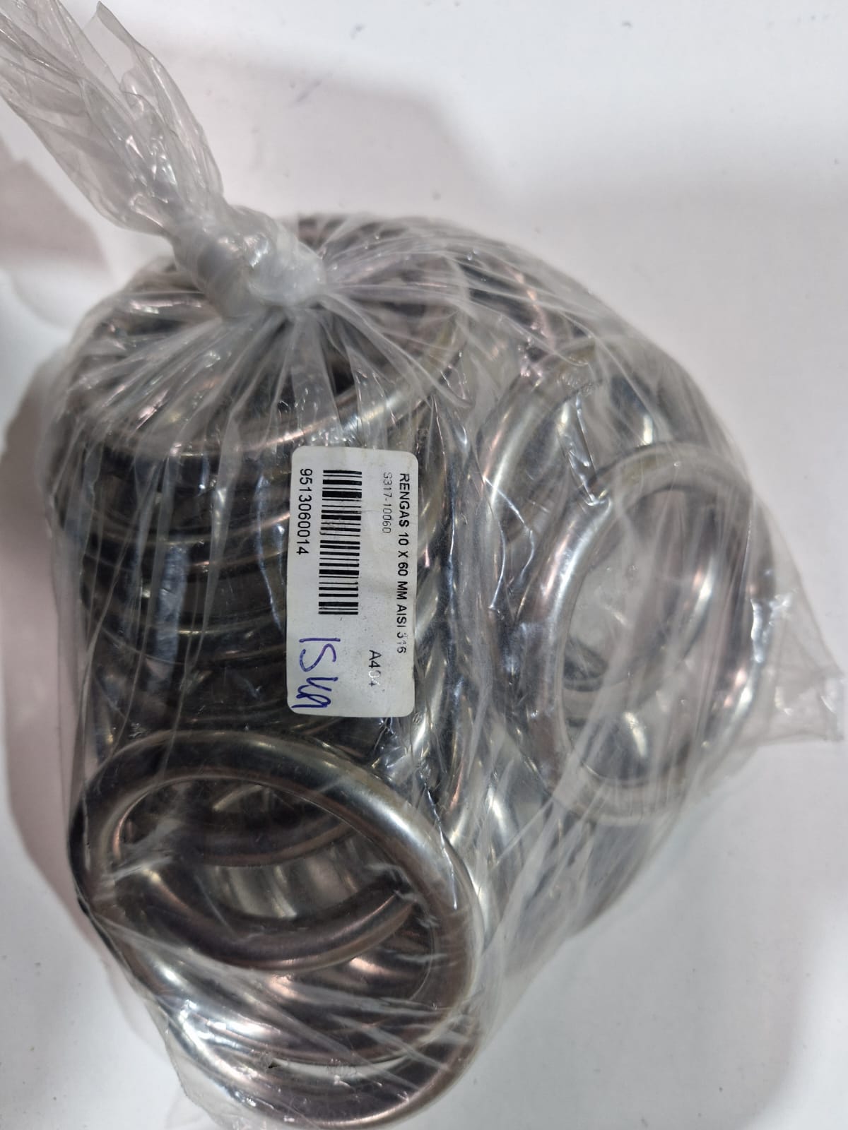 Nerūdijantis žiedas 10x60 mm AISI 316