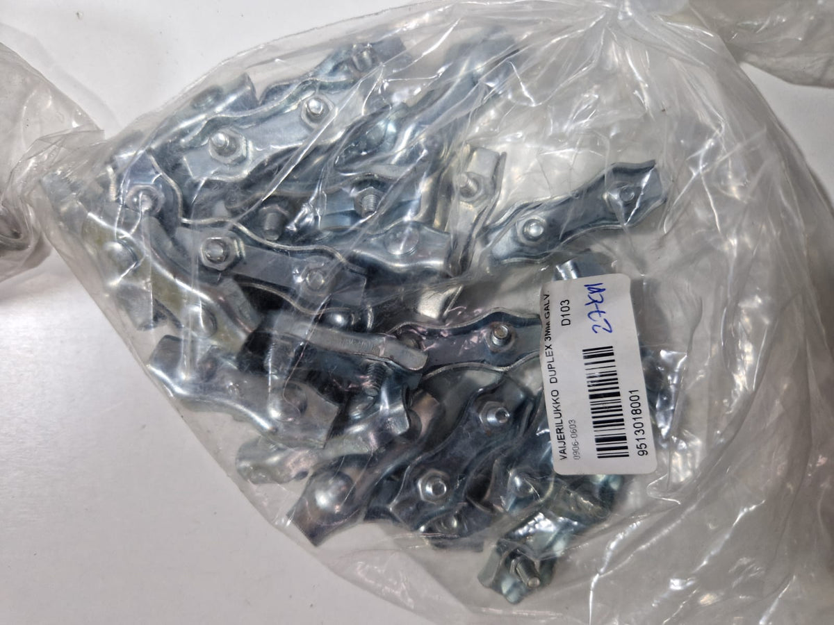 Trosų spaustukas Duplex 3 mm, cinkuotas